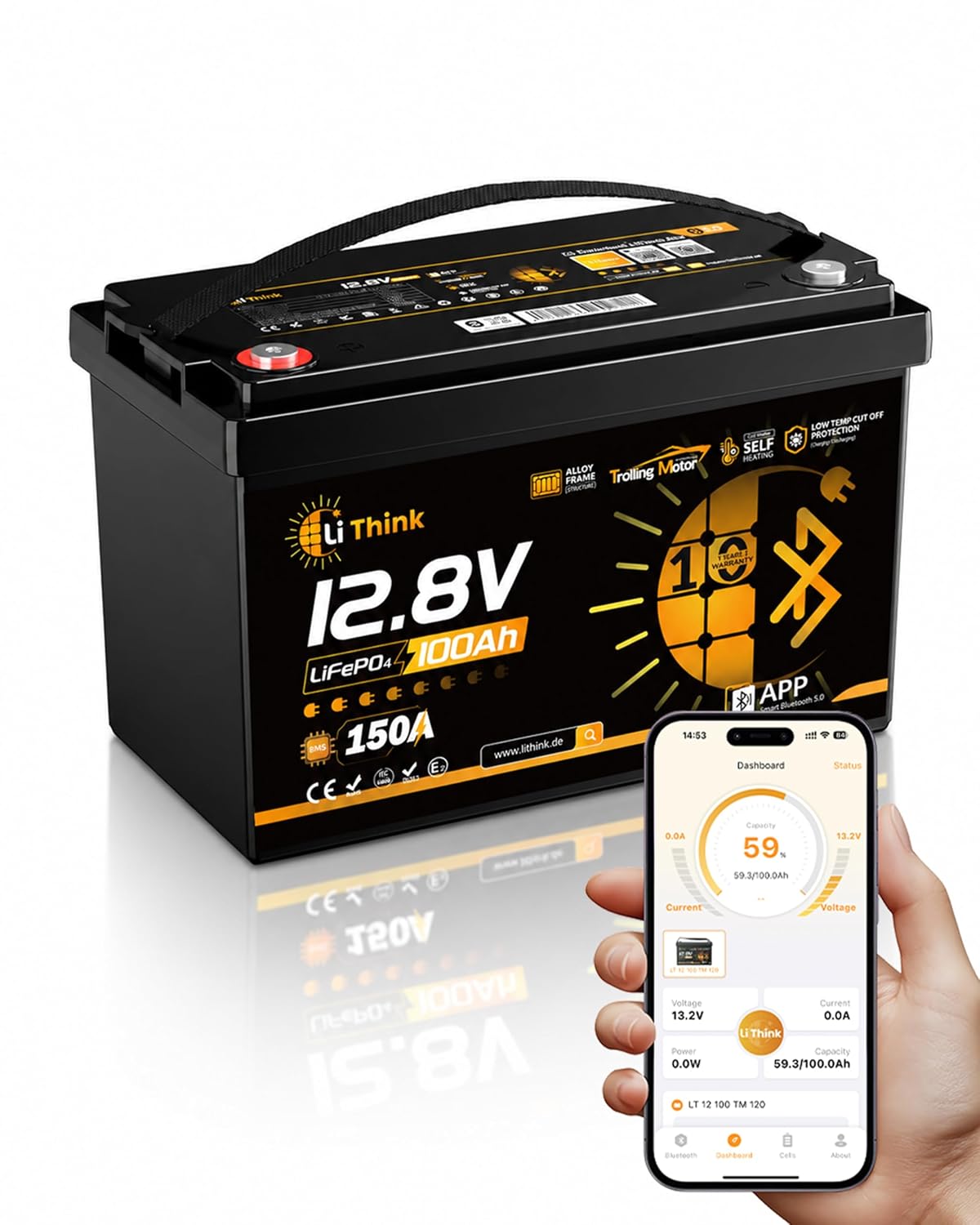 Lifepo4 Battery 12V 100Ah - 12V 100Ah LiFePO4 Marine Battery 150A