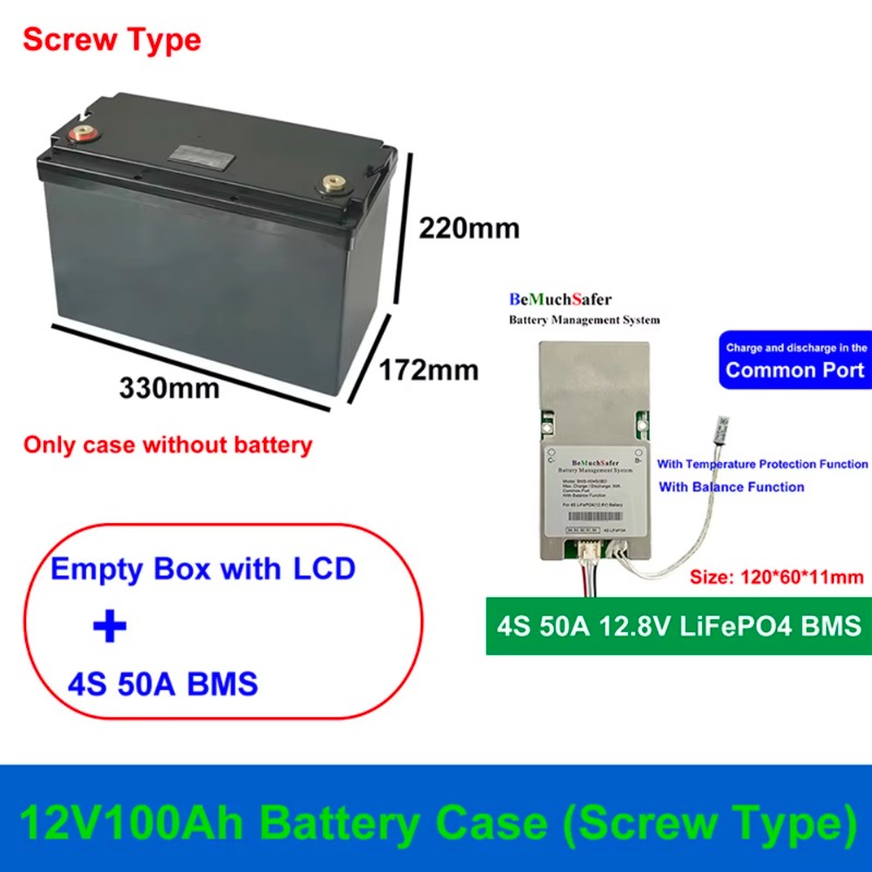 Lifepo4 Battery Box Diy 12V 100Ah - 12V 100Ah Battery Case Screw Type