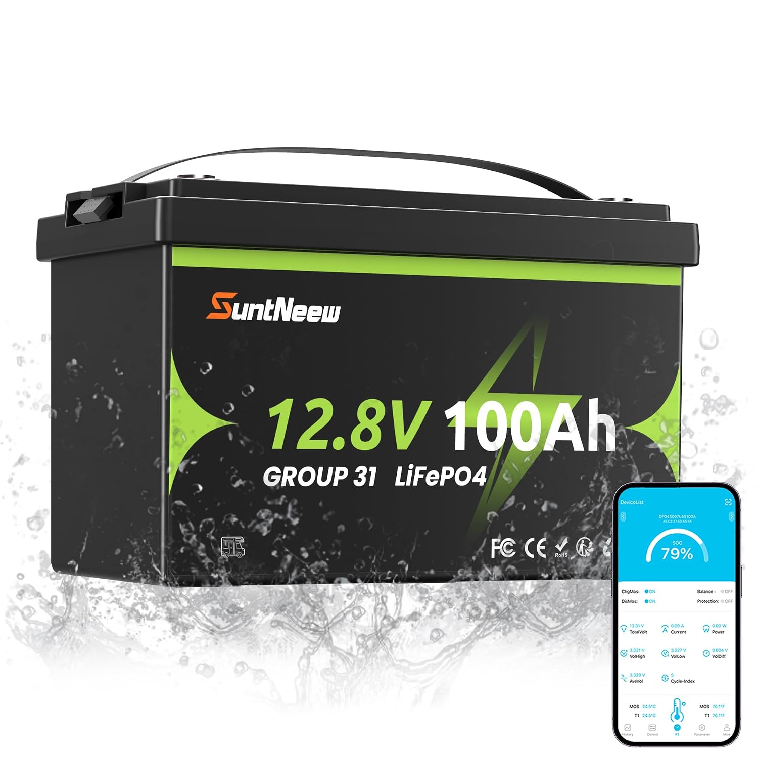 Lifepo4 Battery 12V 100Ah - 12V 100Ah LiFePO4 Battery Bluetooth 15000+