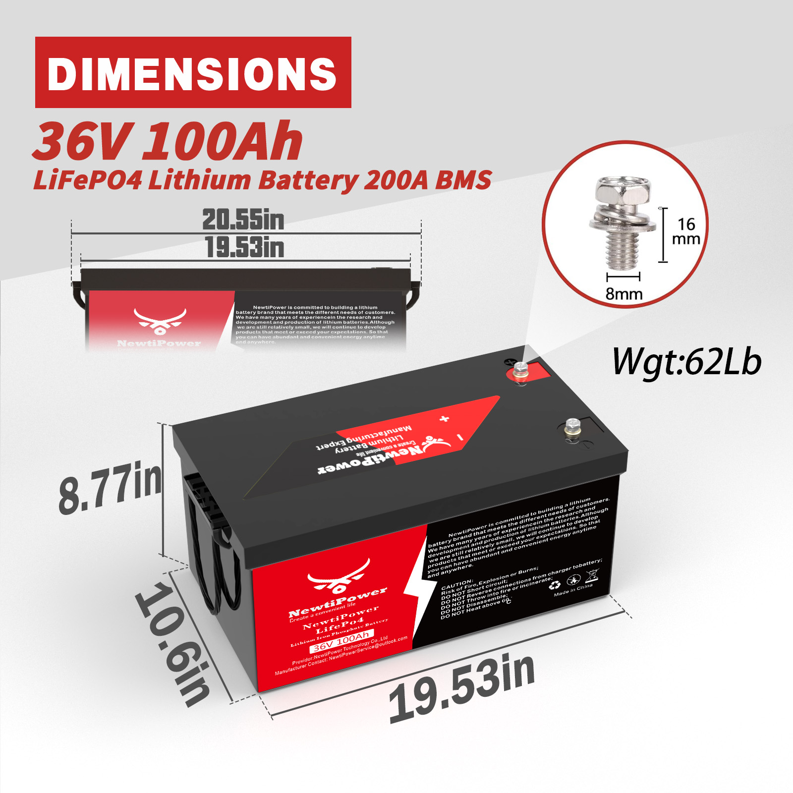 Lifepo4 Battery 36V 100Ah - 36V 100Ah LiFePO4 Lithium Battery 200A