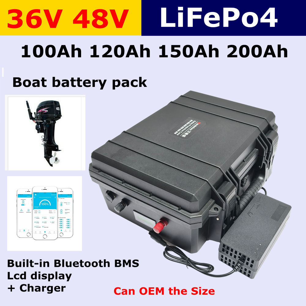 Lifepo4 Battery 36V 100Ah - Boat Batterie Lithium LiFePO4 pack, 36V,100Ah