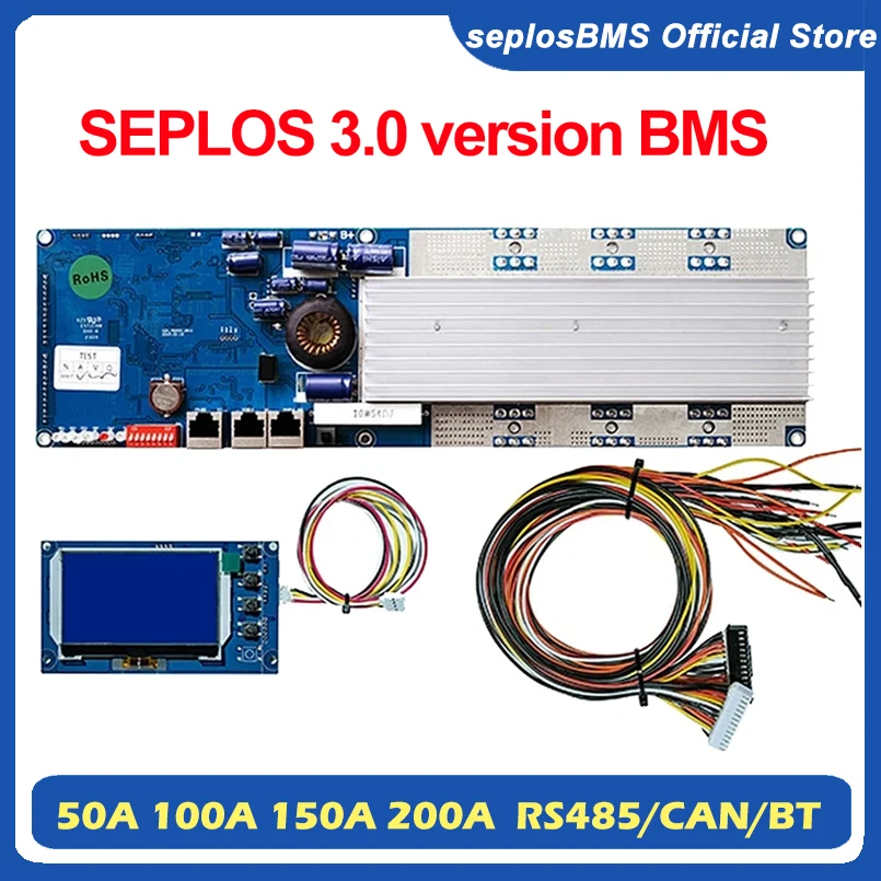 Smart Bms 16S 48V 200A Bluetooth - Seplos BMS 3.0 Smart BMS 100A/150A/200A