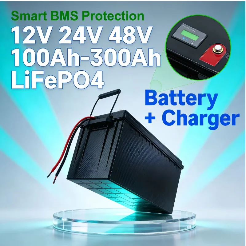 Lifepo4 12V 300Ah Deep Cycle - 12V/24V/48V 100Ah-400Ah LiFePO4 Lithium Iron Phosphate