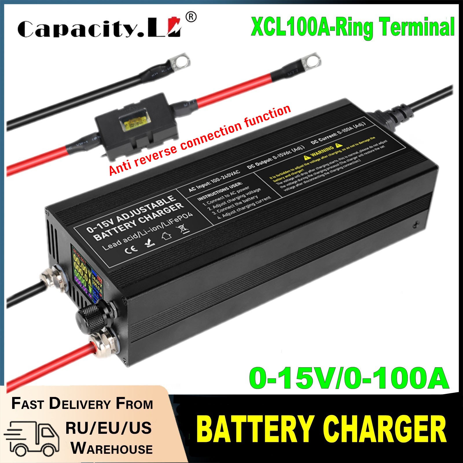 60A100A CC CV Adjustable Batte - Lifepo4 Charger 48V 20A ulasan dan harga