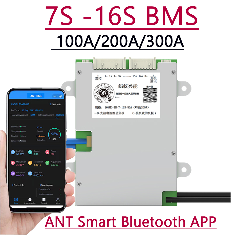 Smart Bluetooth 7S - 16S 100A  - Smart Bms 16S 48V 200A Bluetooth ulasan dan harga