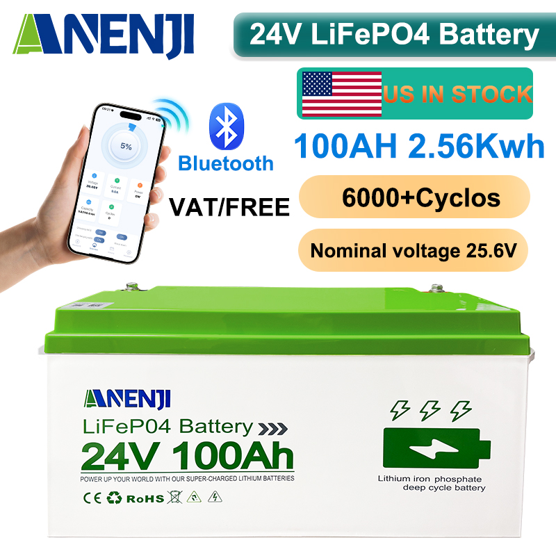 ANENJI 24V 100Ah 2560Wh Lithiu - Lifepo4 Battery 24V 100Ah Trolling Motor ulasan dan harga