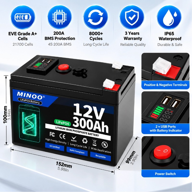 12V 300Ah LiFePO4 Battery 8000 - Lifepo4 12V 300Ah Deep Cycle ulasan dan harga