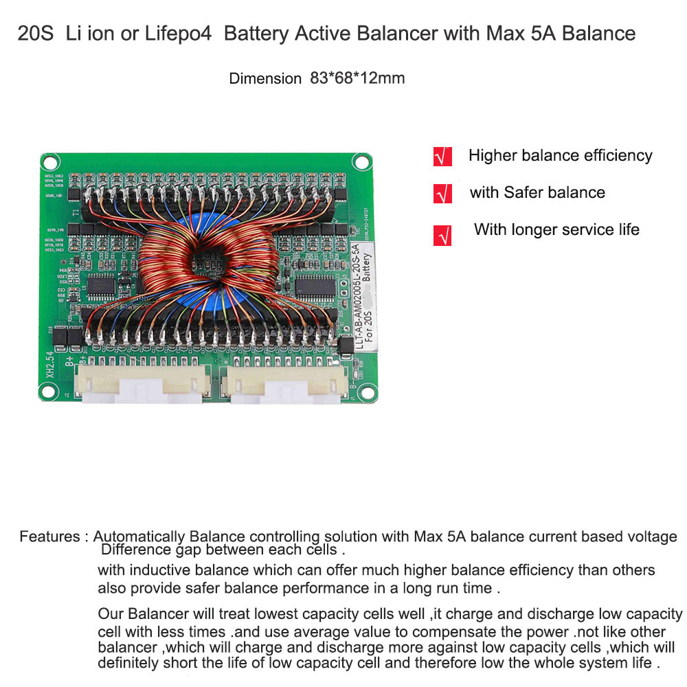 12V 36V 48V 60V 72V lifepo4 or - Battery Balancer 4S 12V Active Equalizer ulasan dan harga