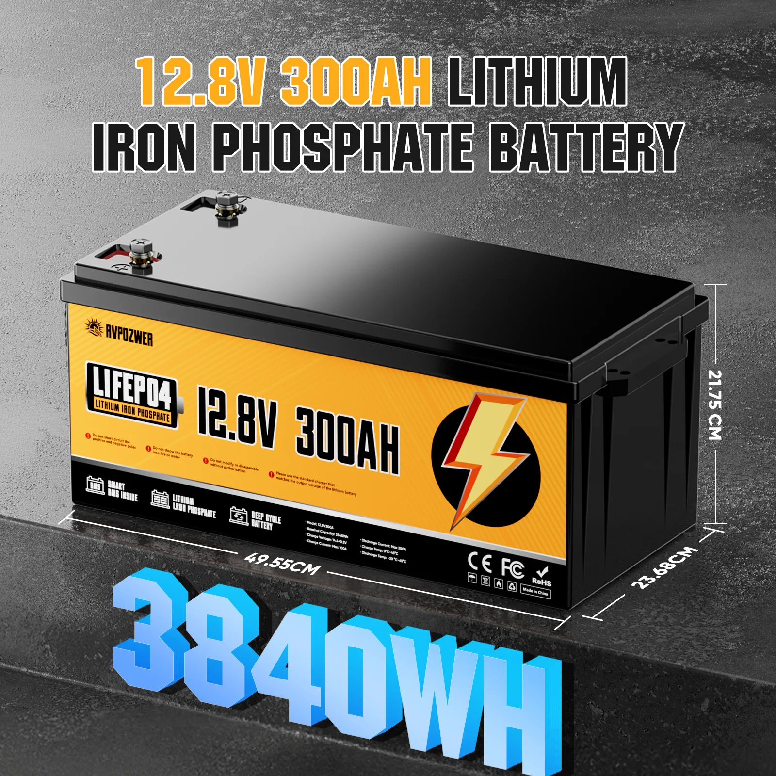 RVPOZWER 12V 300Ah 3840Wh Lith - Lifepo4 12V 300Ah Deep Cycle ulasan dan harga