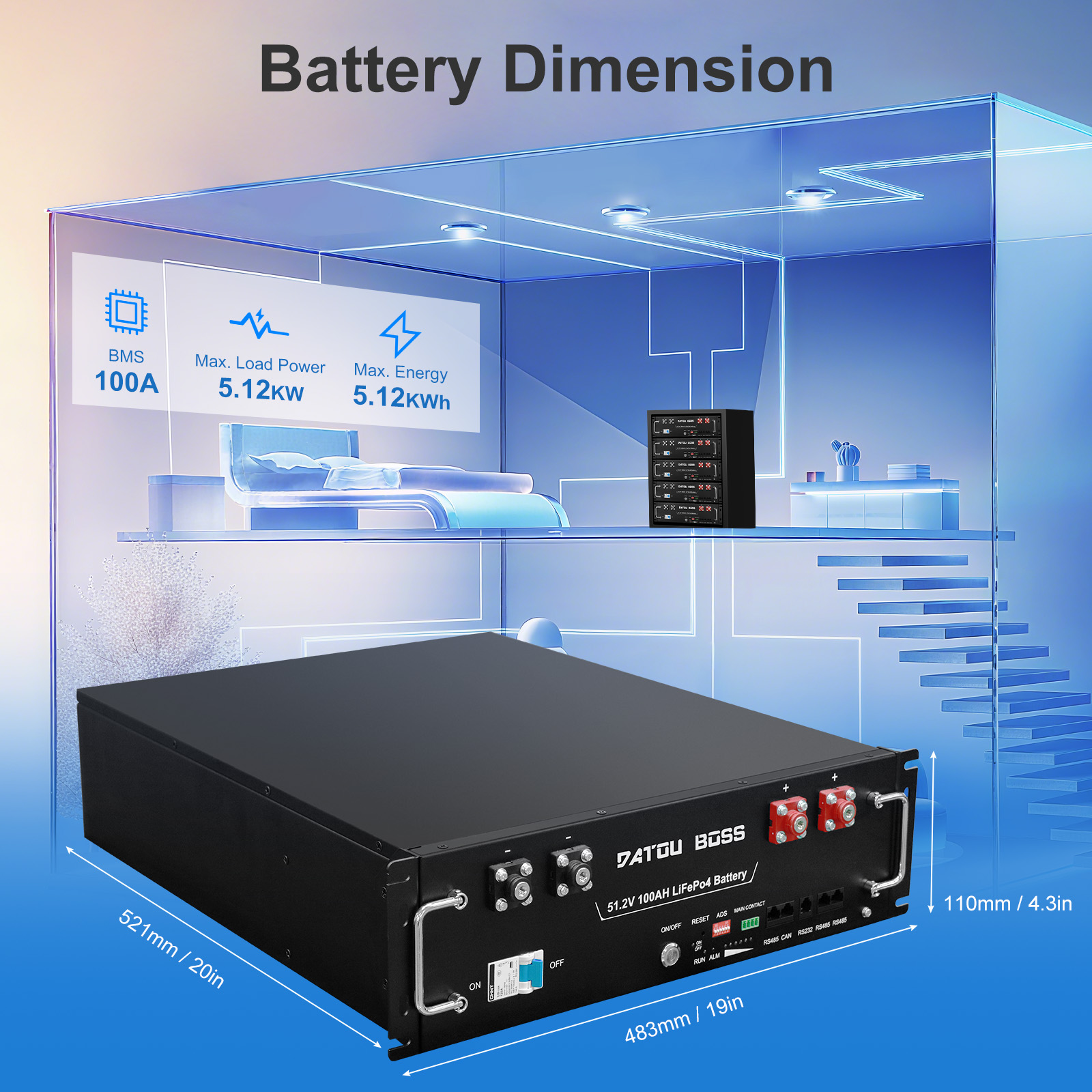 DATOUBOSS 48V 100Ah LiFePO4 Li - Lifepo4 48V 100Ah Server Rack ulasan dan harga