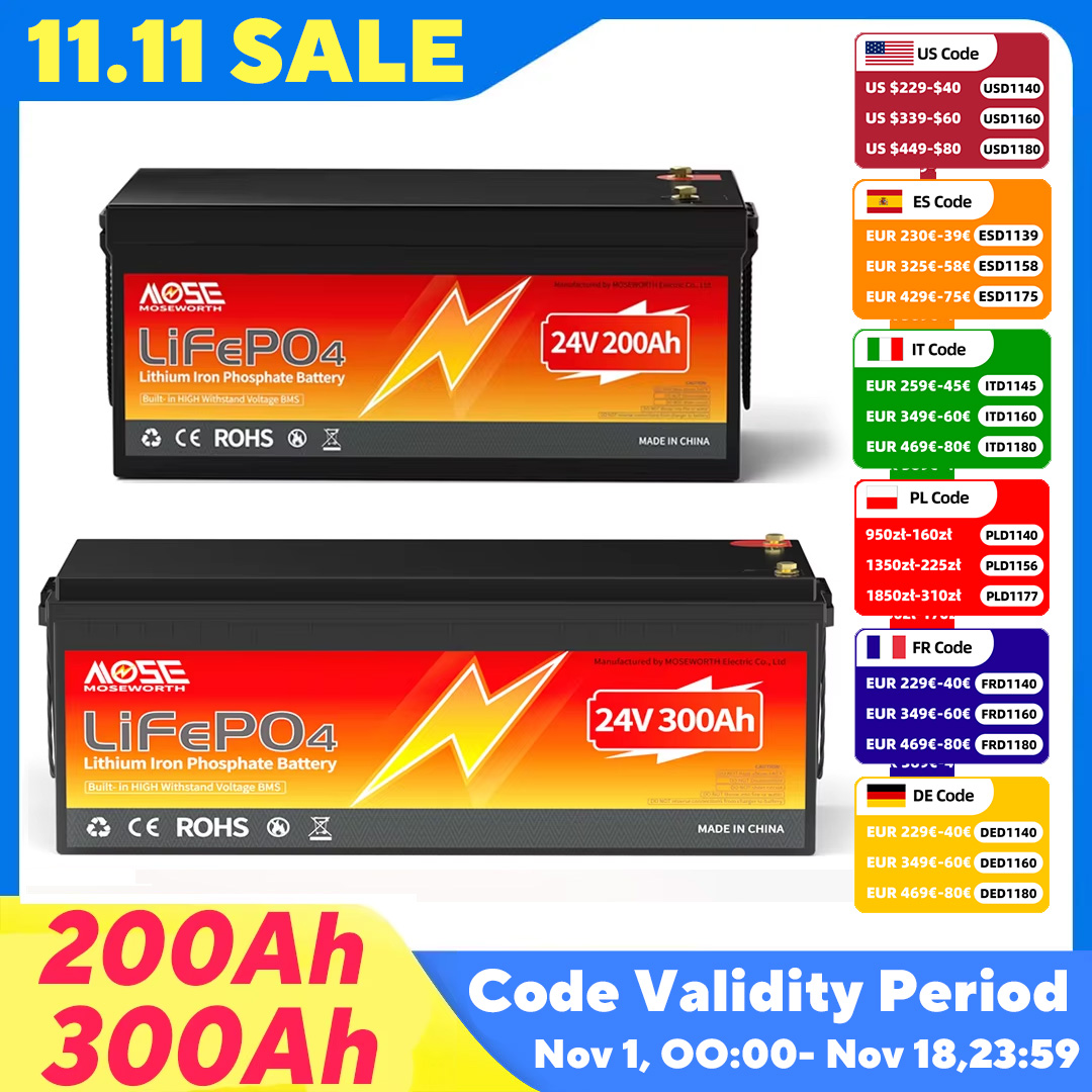 MOSEWORTH 24V 200Ah 300Ah 100A - Lifepo4 Battery 24V 100Ah Trolling Motor ulasan dan harga