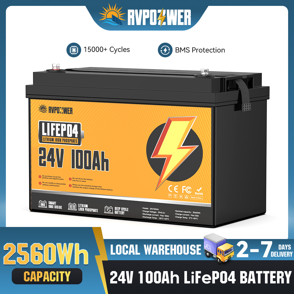 RVPOZWER 24V 100Ah 2560Wh Lith - Lifepo4 Battery 24V 100Ah Trolling Motor ulasan dan harga