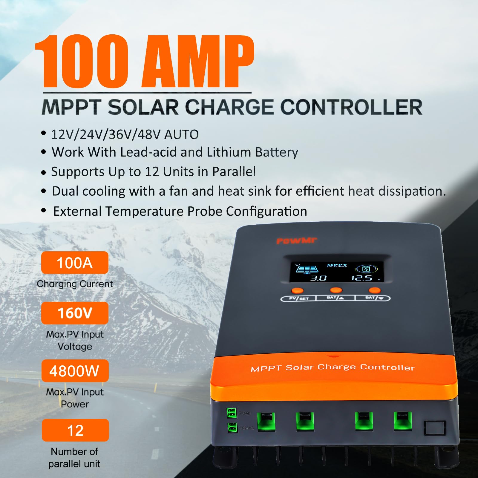 PowMr 100A MPPT Solar Charge C - Lifepo4 Battery 36V 100Ah ulasan dan harga