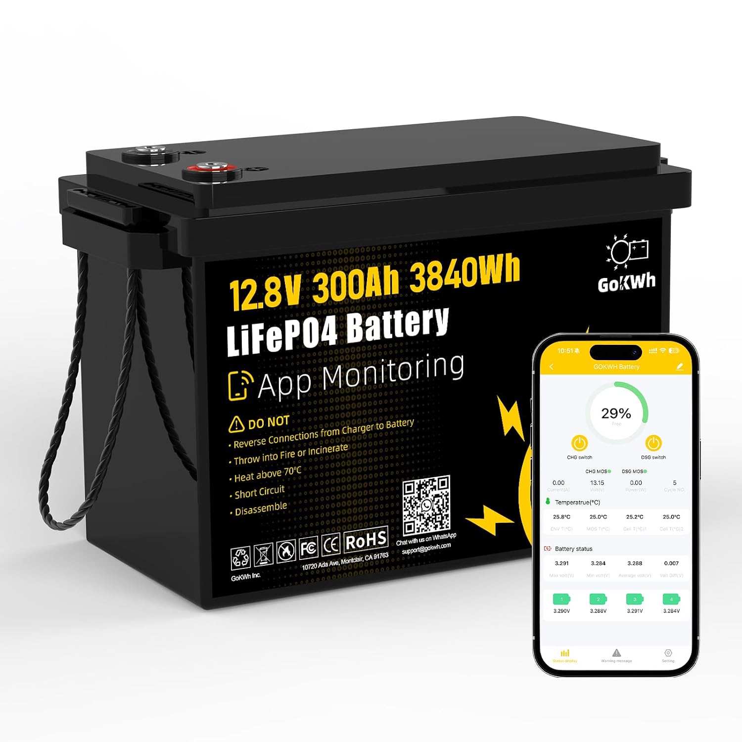 12V 300Ah LiFePO4 Battery with - Lifepo4 12V 300Ah Deep Cycle ulasan dan harga